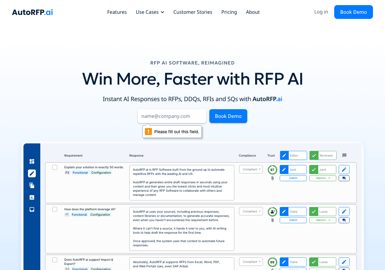 AutoRFP.ai Marketing Automation showing Marketing Automation - Automating your RFP process