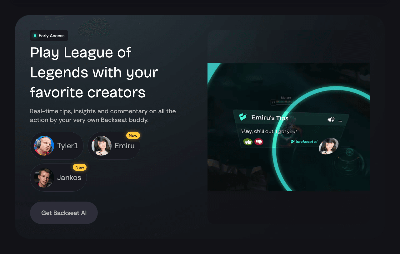 Backseat AI Conversational AI showing Conversational AI - Enhance Your Content with AI