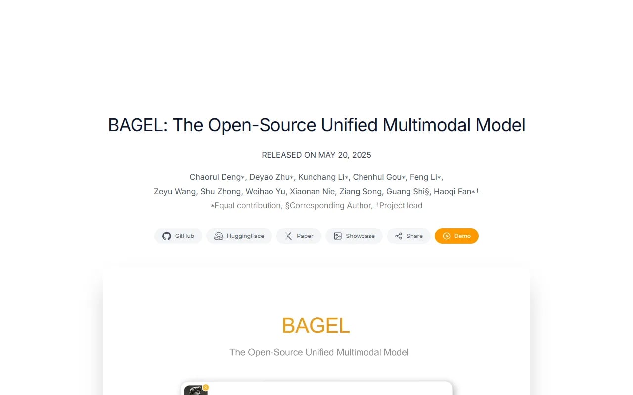 BAGEL Scientific Research showing Scientific Research - Unifying Vision and Language—Open-Source AI for Images, Text, and Vid