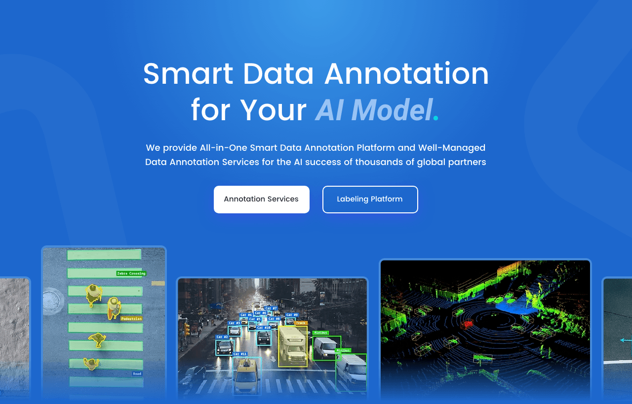 BasicAI Cloud Data Analytics showing Data Analytics - Smart Data Annotation for Your AI Model.