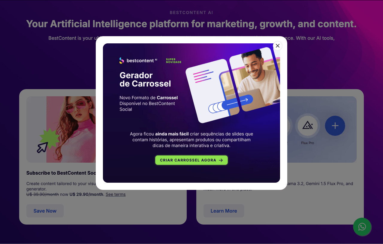 BestContent AI Writing & Translation showing Writing & Translation - Elevate Your Content with AI