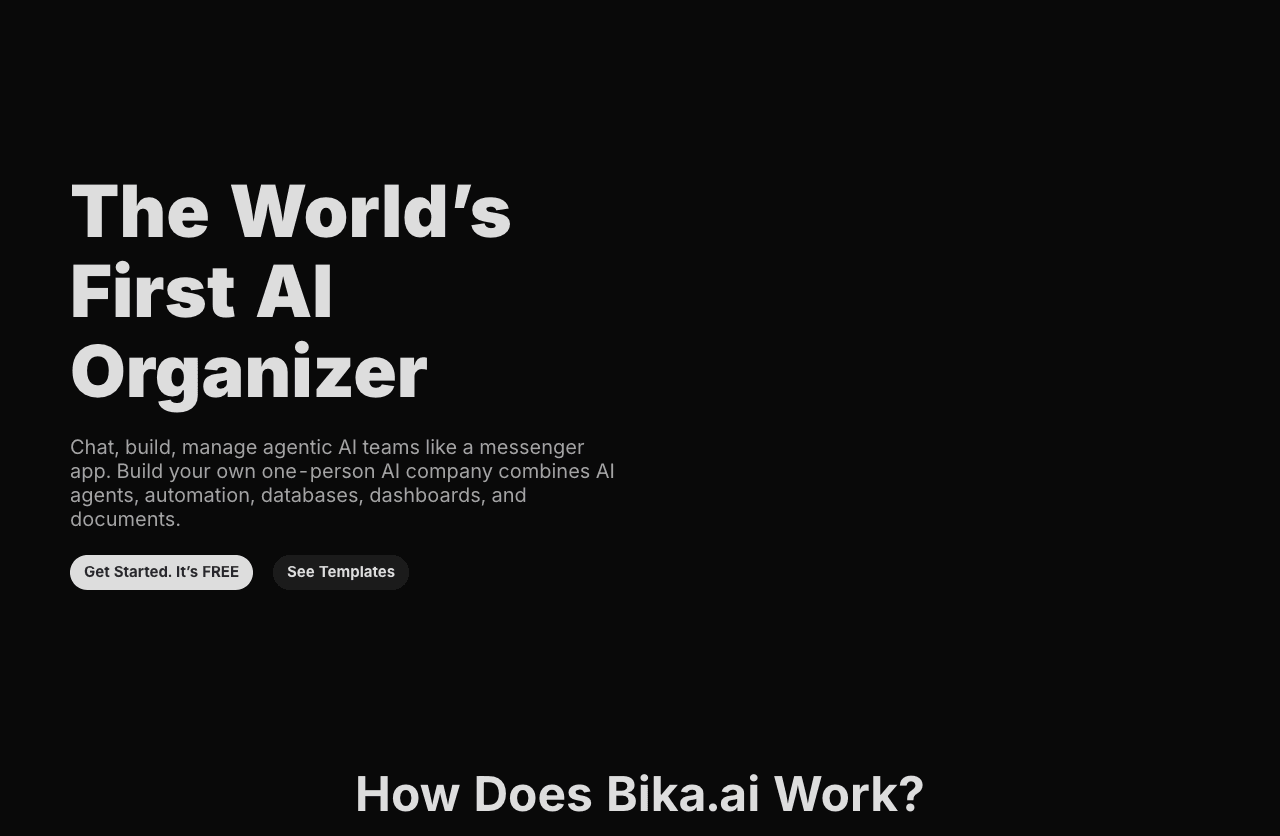 Bika.ai Productivity & Collaboration showing Productivity & Collaboration - AI Organizer for One-Person Companies