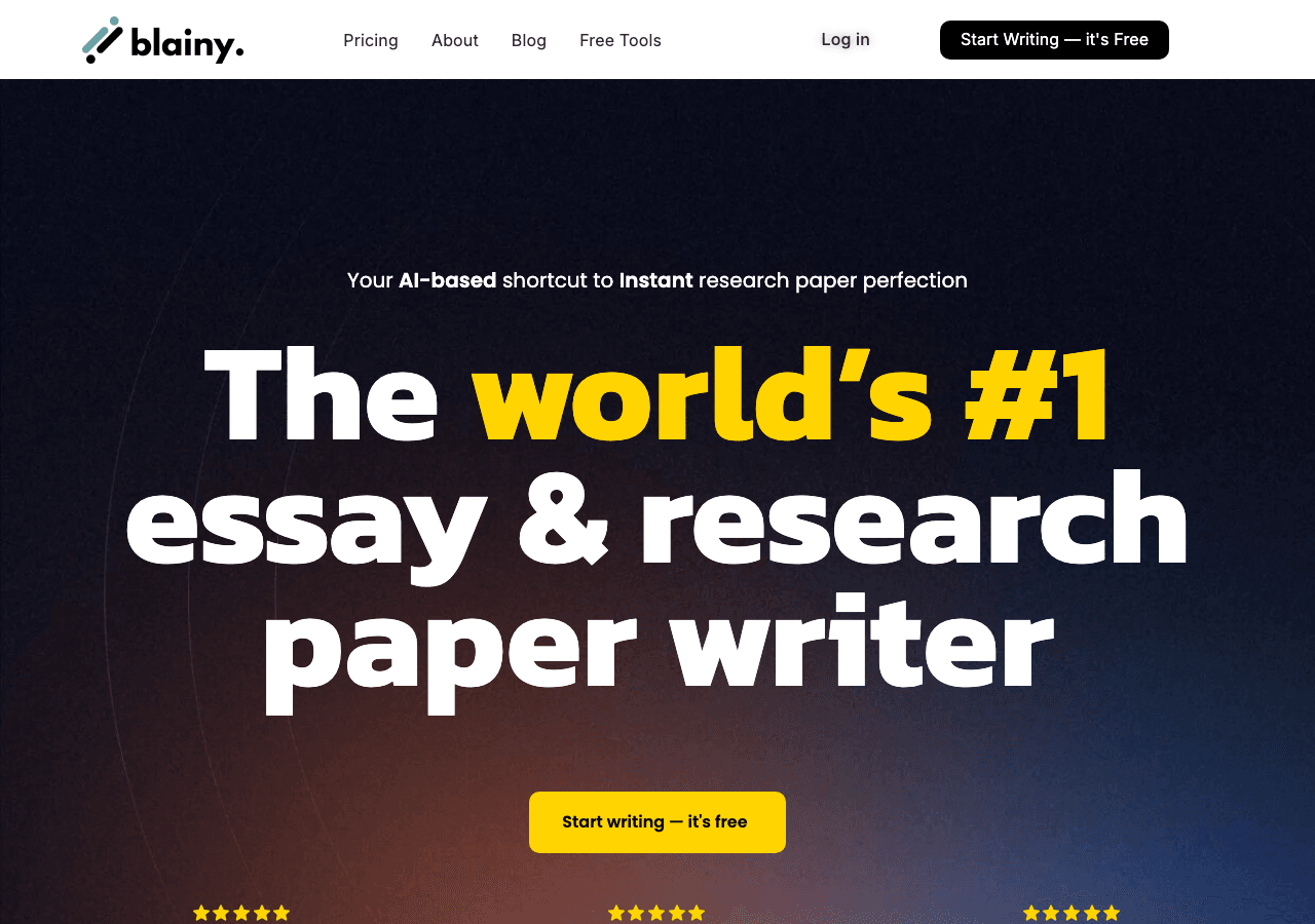 Blainy Writing & Translation showing Writing & Translation - Your AI-based shortcut to instant research paper perfection