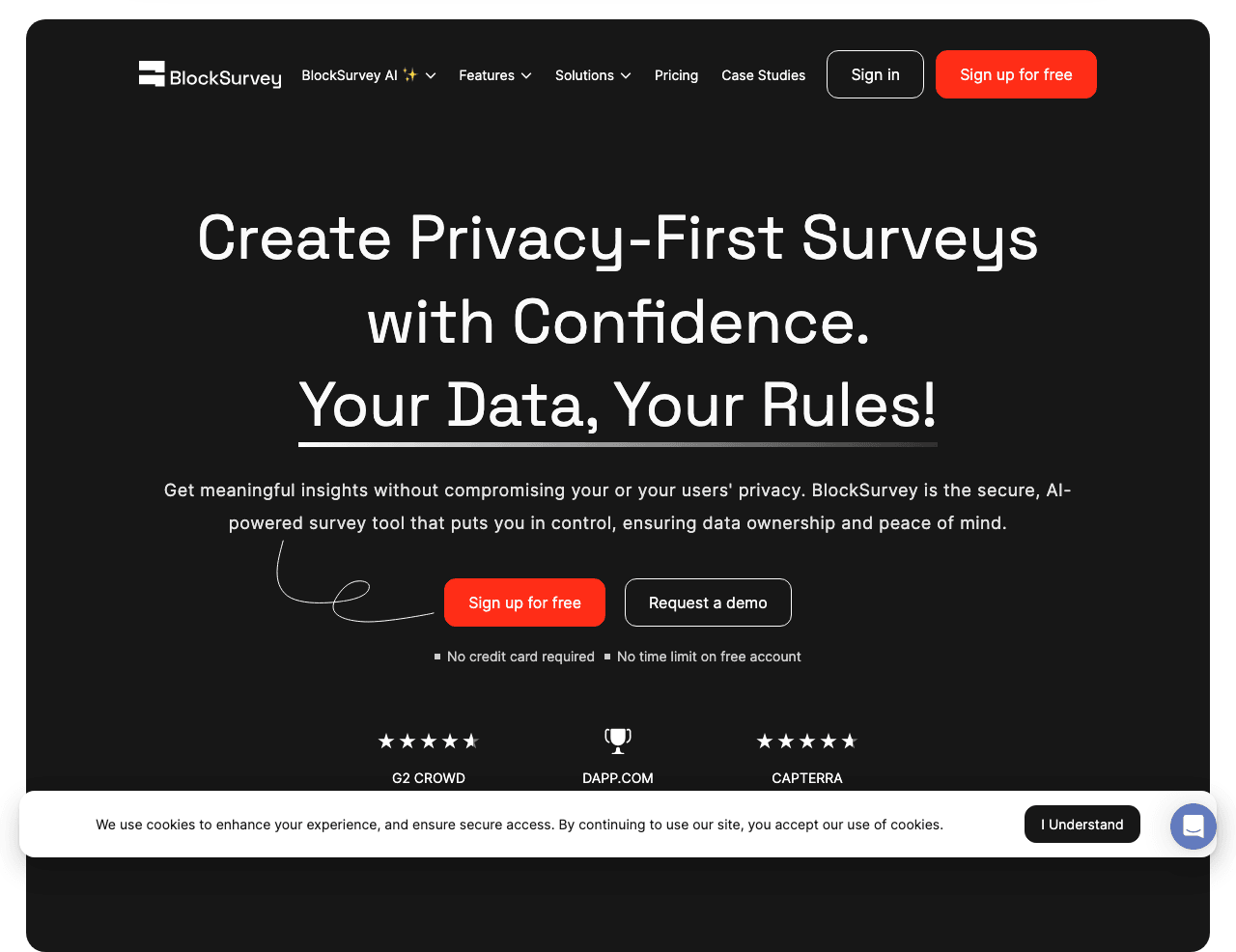BlockSurvey Data Analytics showing Data Analytics - Create Privacy-First Surveys with Confidence