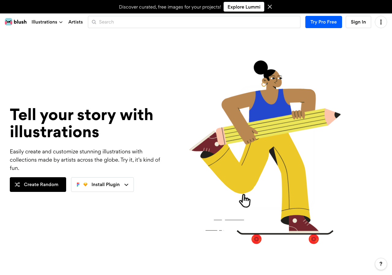 Blush Design showing Design - Easily create, customize, and download stunning illustrations from artists worldwide.