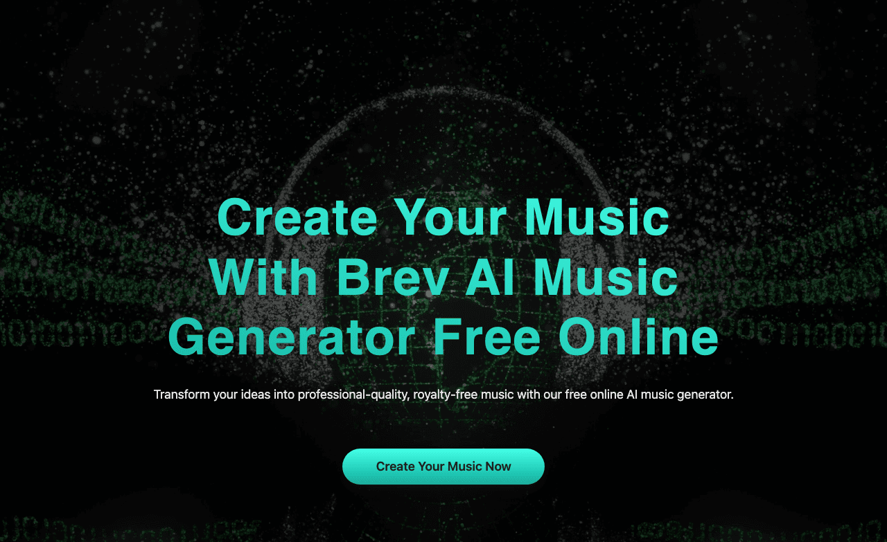 Brev AI Music Generation showing no-code - Transforming Text into Insights