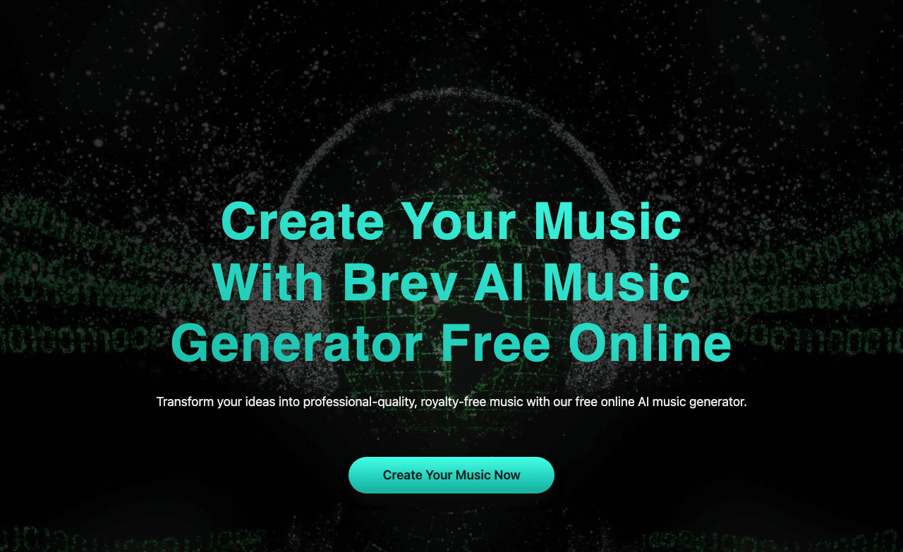 Brev AI Music Generation showing Music Generation - Transforming Text into Insights