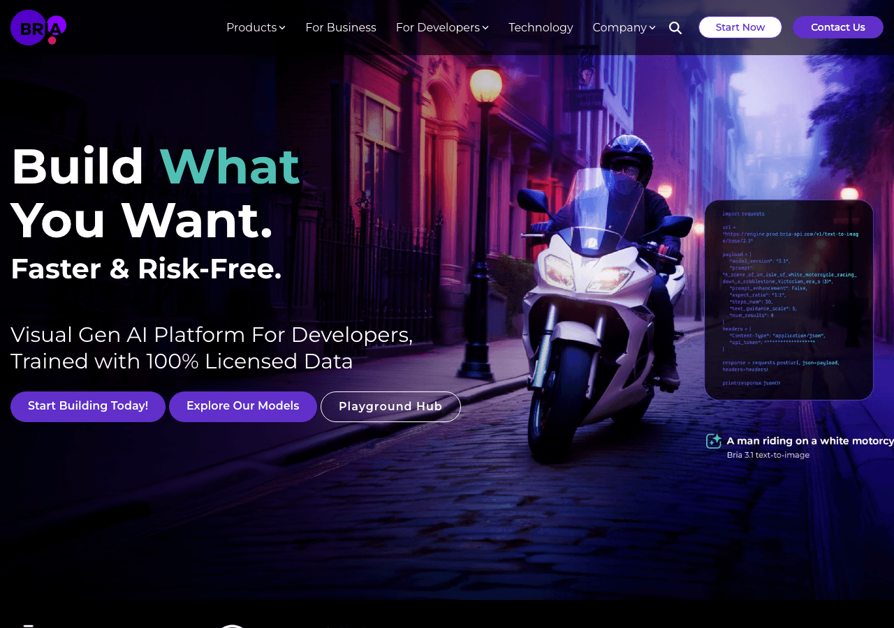 Bria.ai Image Generation showing Image Generation - Empowering AI Solutions