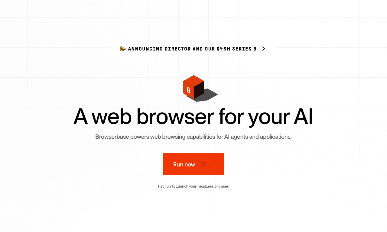 Browserbase Code Assistance showing Code Assistance - A web browser for your AI agents and applications