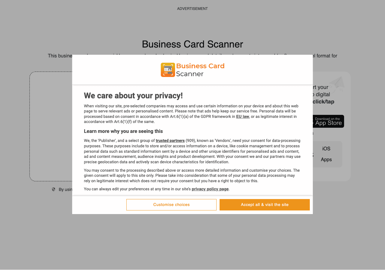 Card Scanner Productivity & Collaboration showing business cards - Effortless business card digitization