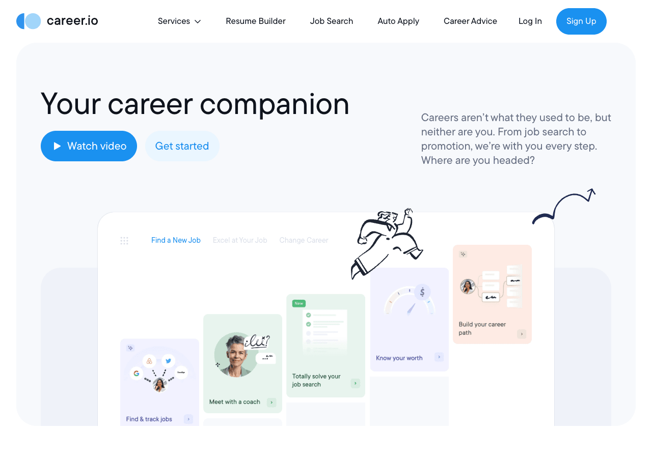 Career.io Productivity & Collaboration showing Productivity & Collaboration - Discover your path. Land your dream job. Grow y