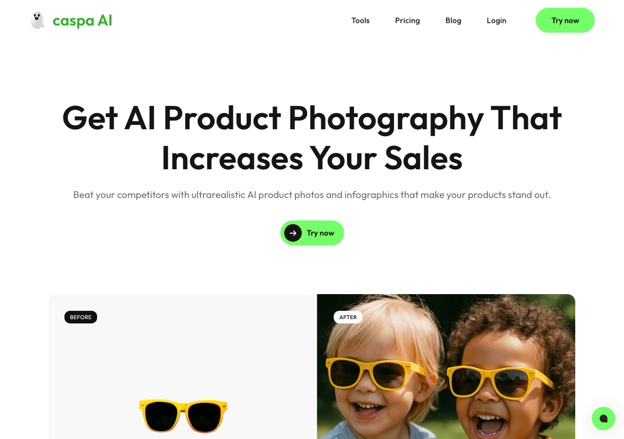 Caspa AI Image Generation showing Image Generation - AI product photography that increases your sales