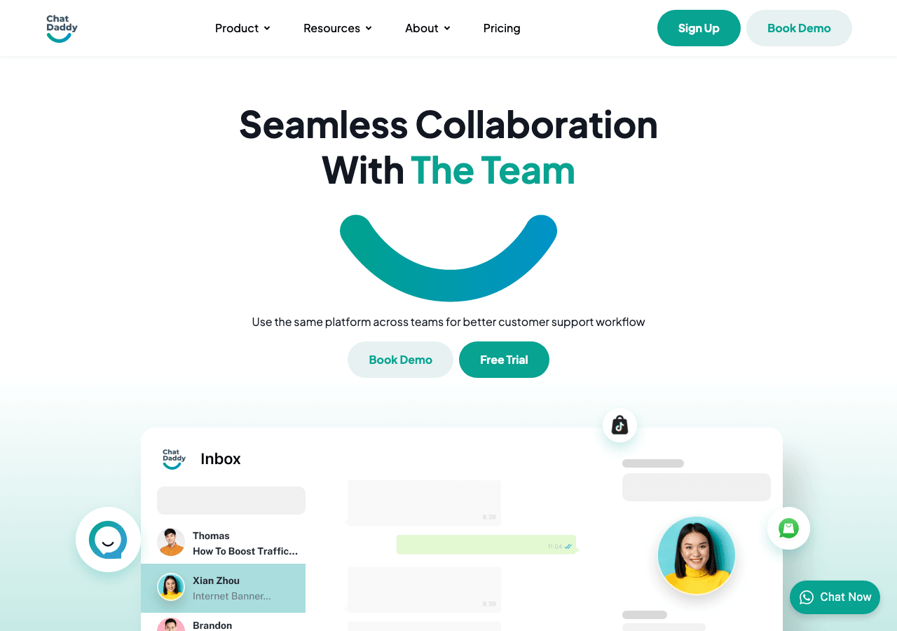 ChatDaddy Conversational AI showing Conversational AI - Empower Your Conversations