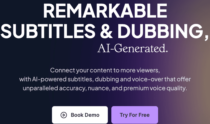 Checksub Video Editing showing Video Editing - AI subtitles and dubbing, made easy.