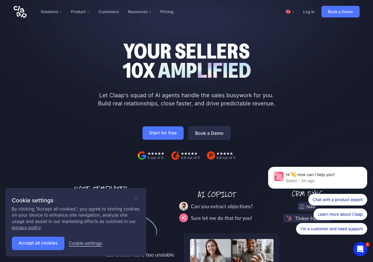 Claap AI Agents showing AI Agents - Convert text to audio effortlessly
