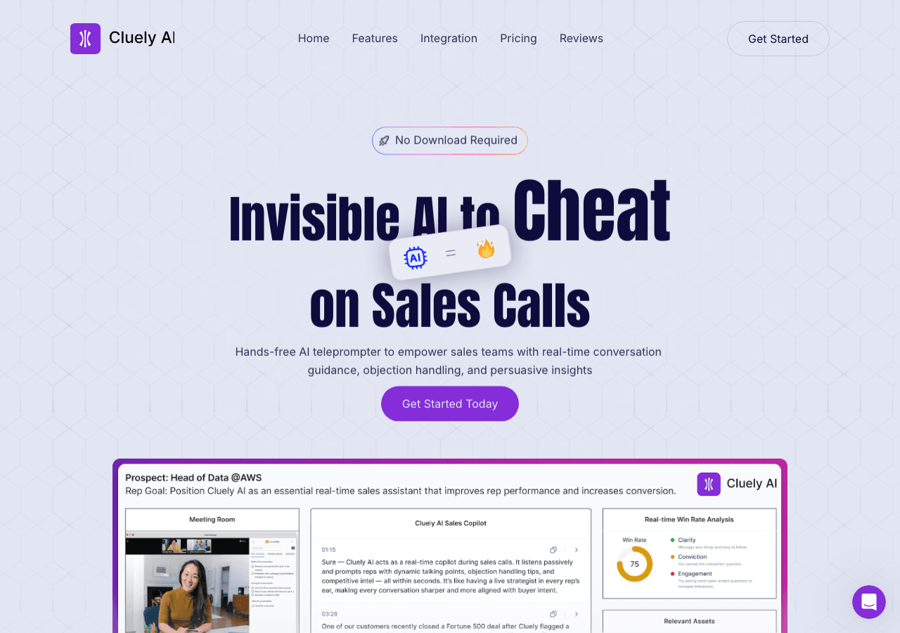 Cluely AI Productivity & Collaboration showing Productivity & Collaboration - Empowering AI Solutions