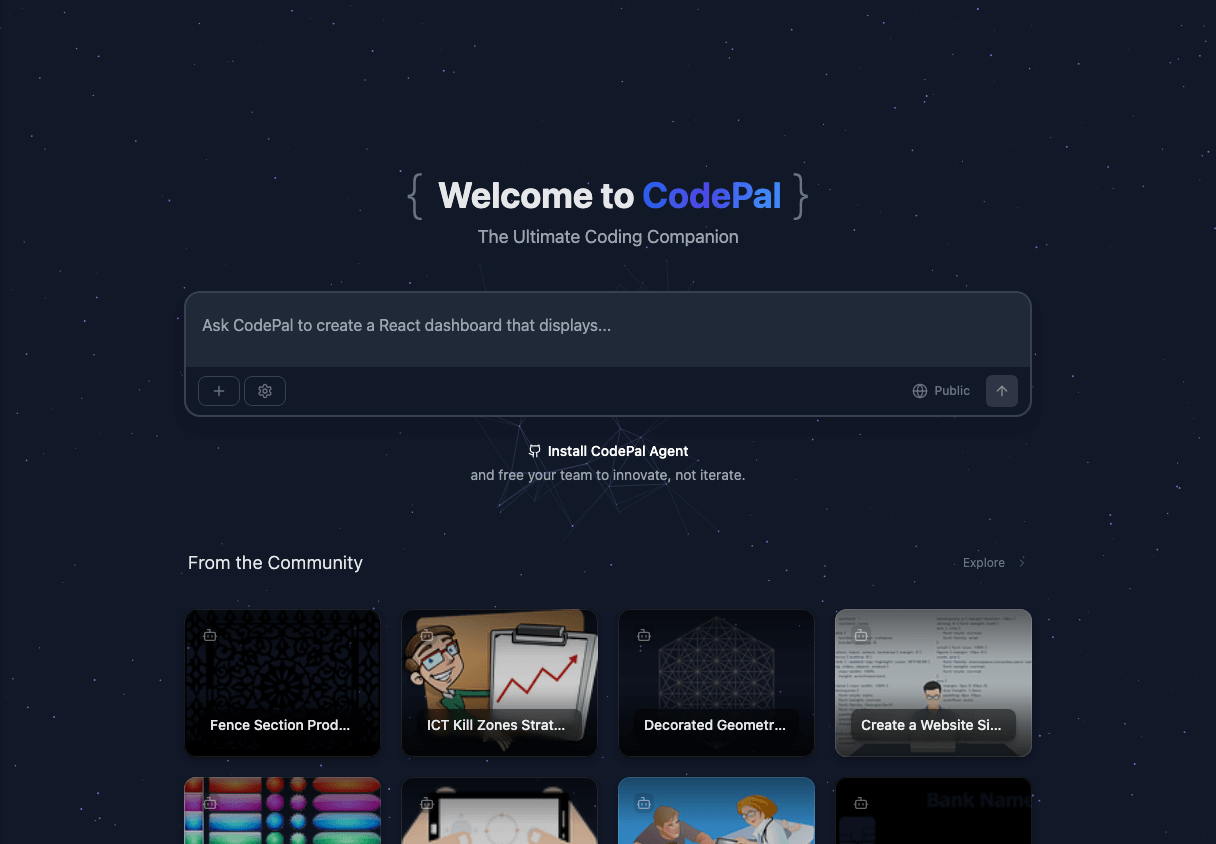 CodePal Code Assistance showing Code Assistance - Simplify your coding experience