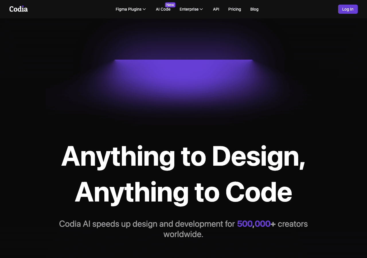 Codia AI Code Assistance showing Code Assistance - Empowering Developers with AI