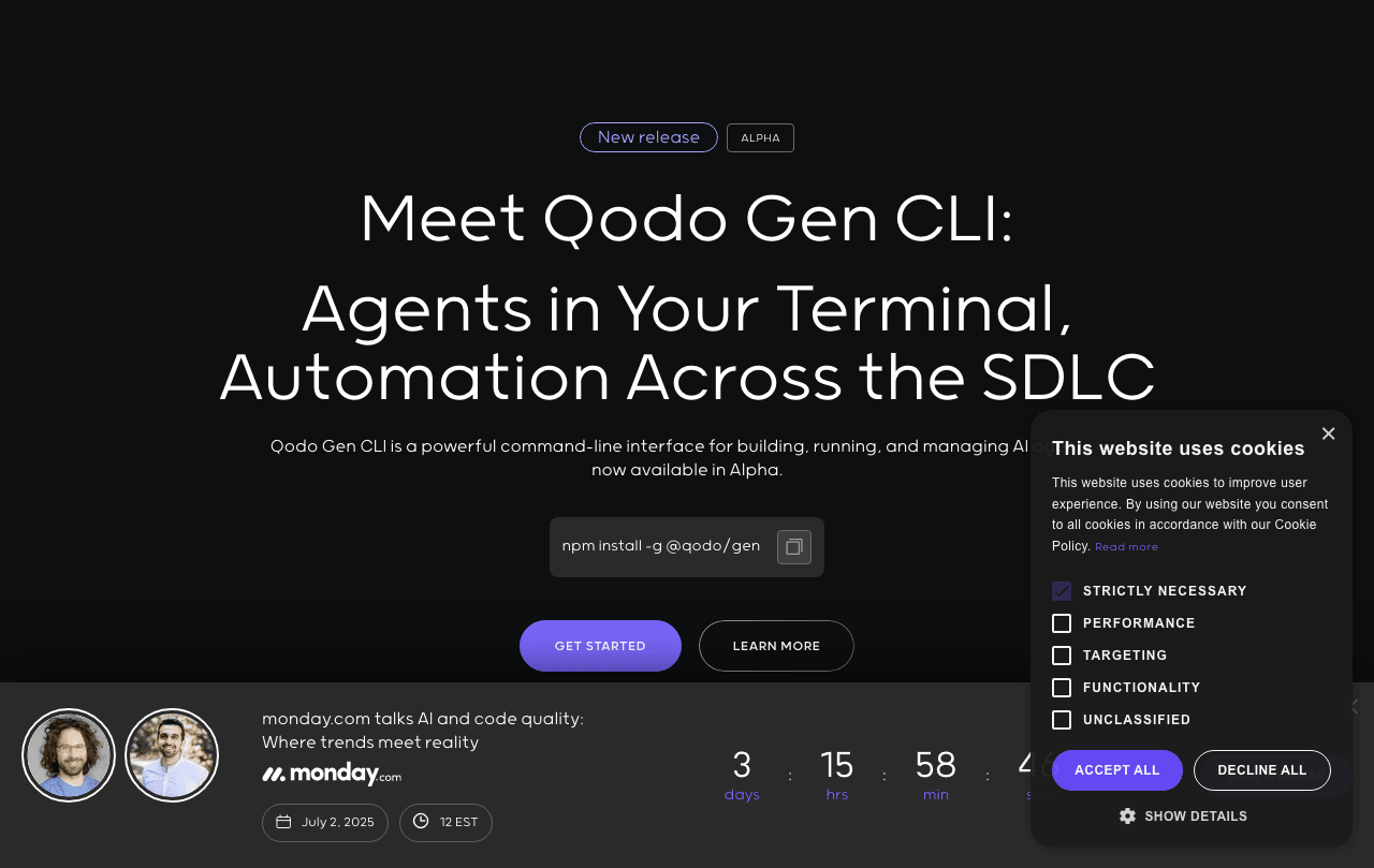Codium Code Assistance showing Code Assistance - Empowering AI development