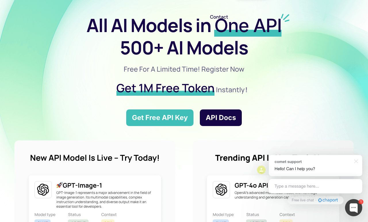 CometAPI Conversational AI showing Conversational AI - Empowering developers with AI capabilities