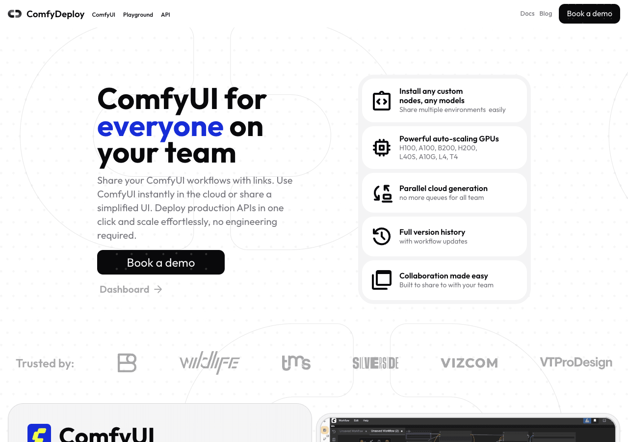 Comfy Deploy Image Generation showing Image Generation - Effortless Cloud Deployment for ComfyUI Workflows