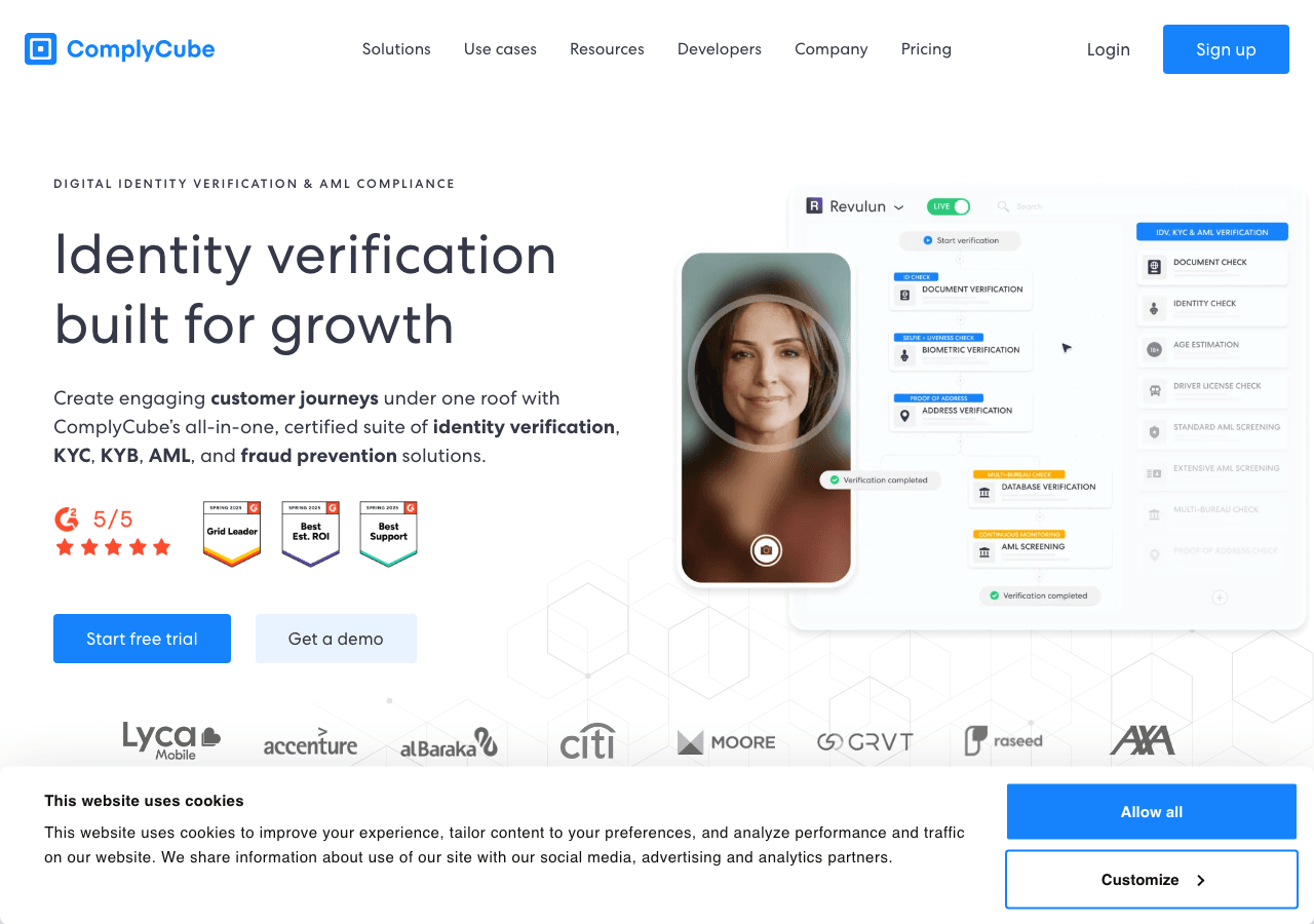 ComplyCube Conversational AI showing Conversational AI - Automating Compliance Workflows