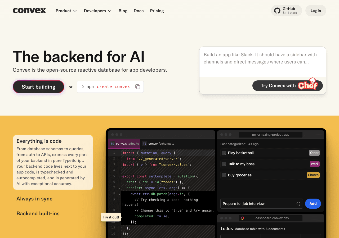 Convex Code Assistance showing machine learning - Empower Your Data with Convex