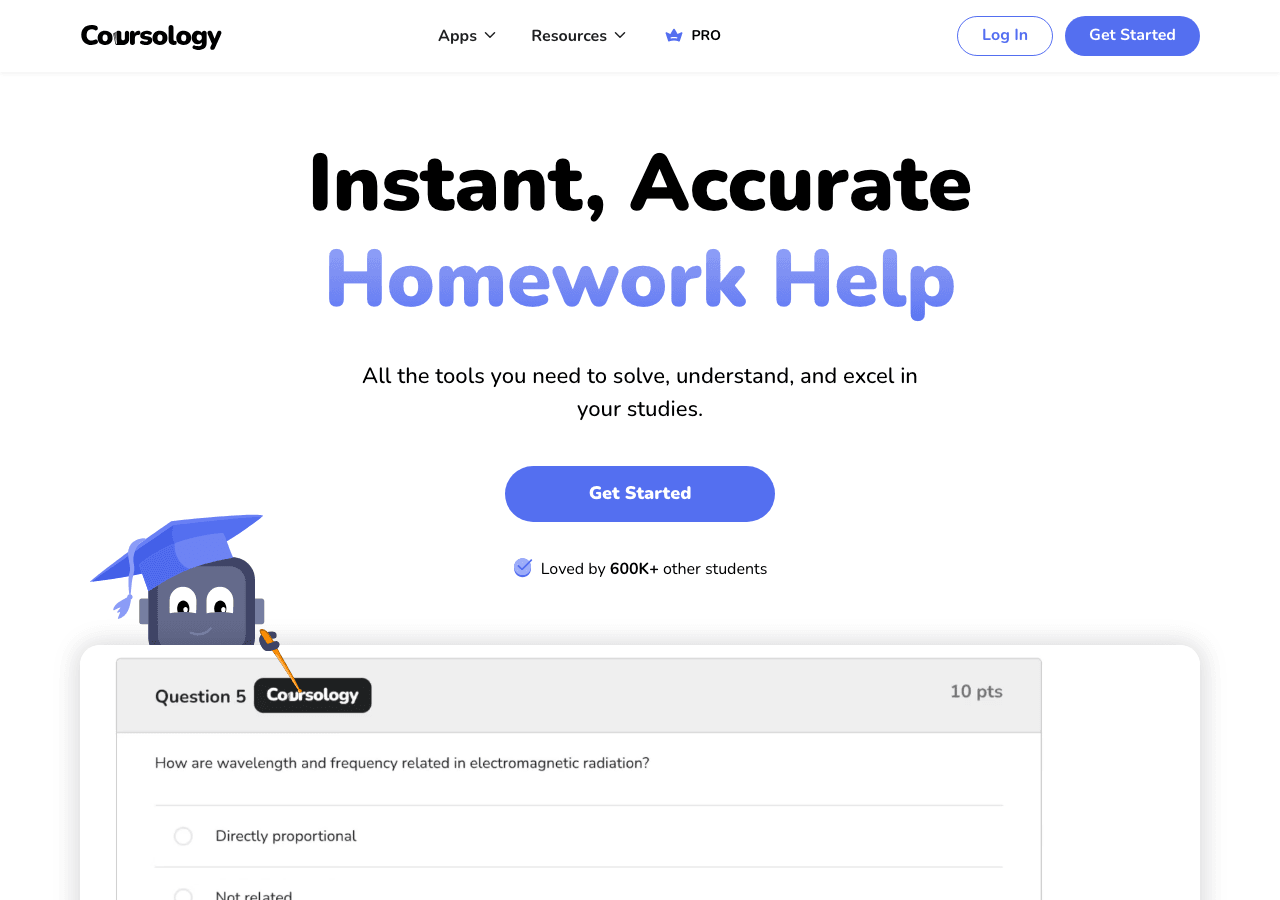 Coursology Conversational AI showing Conversational AI - The all-in-one AI study sidekick—get answers, write, and master any