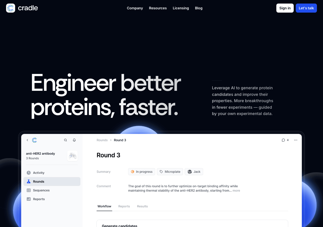 Cradle Scientific Research showing Scientific Research - Accelerating Biomedical Research