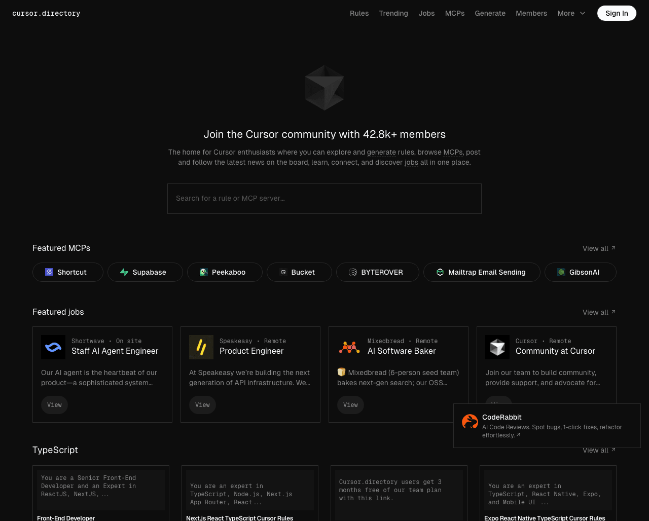 Cursor Directory Code Assistance showing Code Assistance - Discover the perfect cursor for your project.