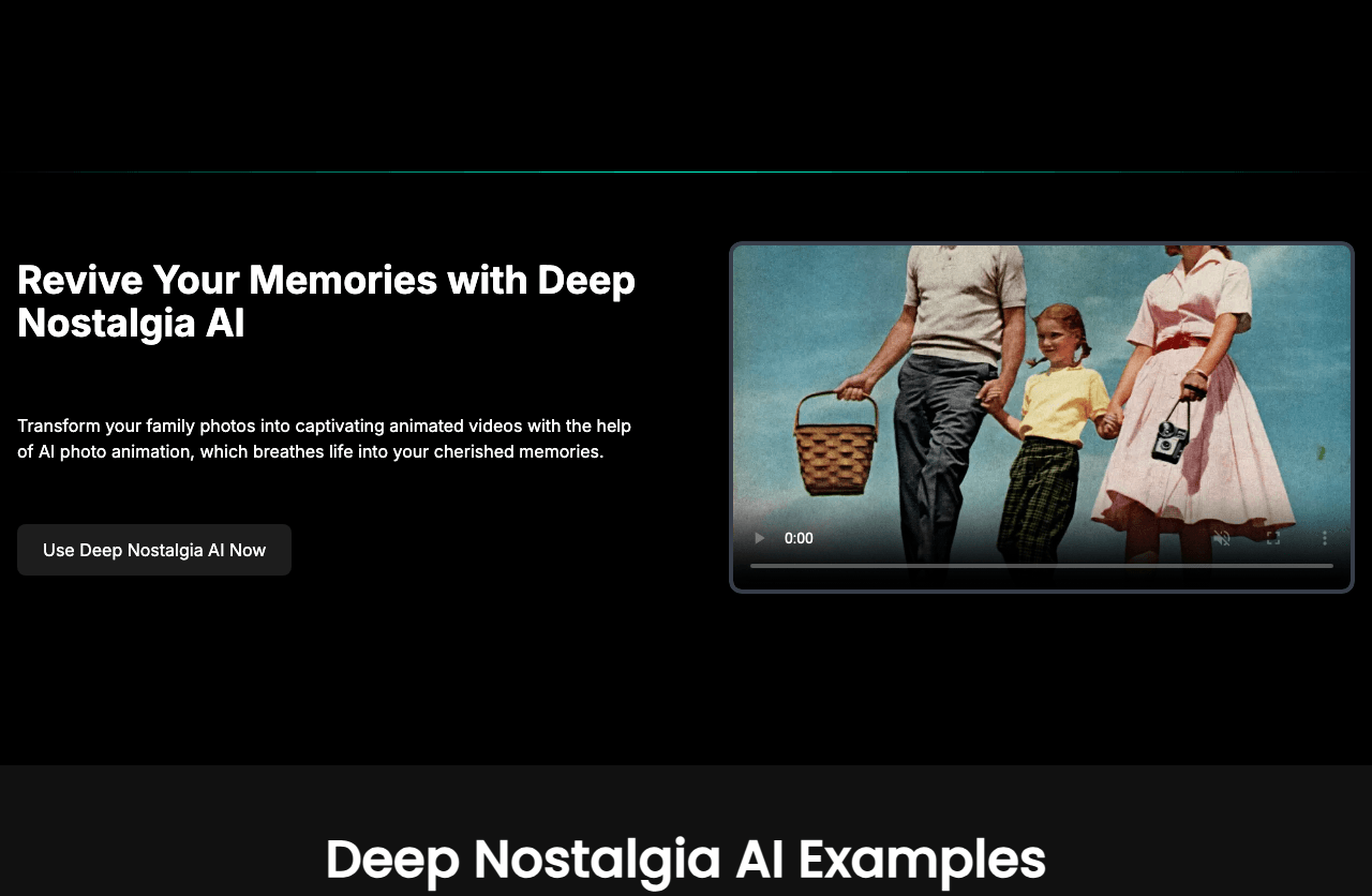 Deep Nostalgia AI Image Generation showing Image Generation - Bring Your Old Photos to Life