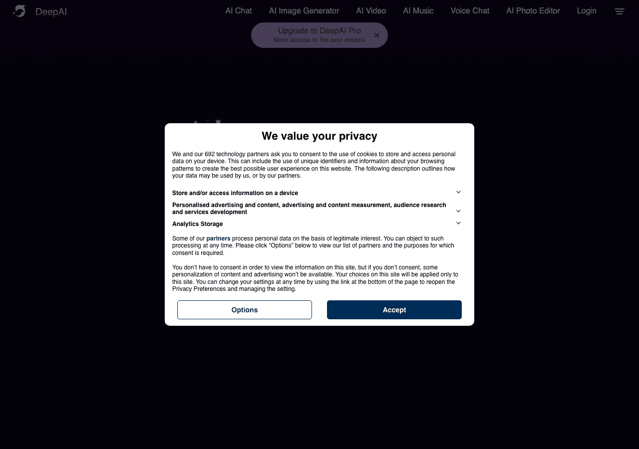 DeepAI Image Generation showing text-to-image generation - Creative AI for everyone—instant access, endless possibilities.