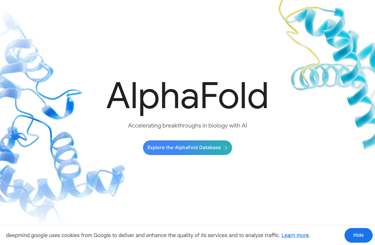 AlphaFold Scientific Research showing Scientific Research - Predicting molecular structures and interactions to unlock the my