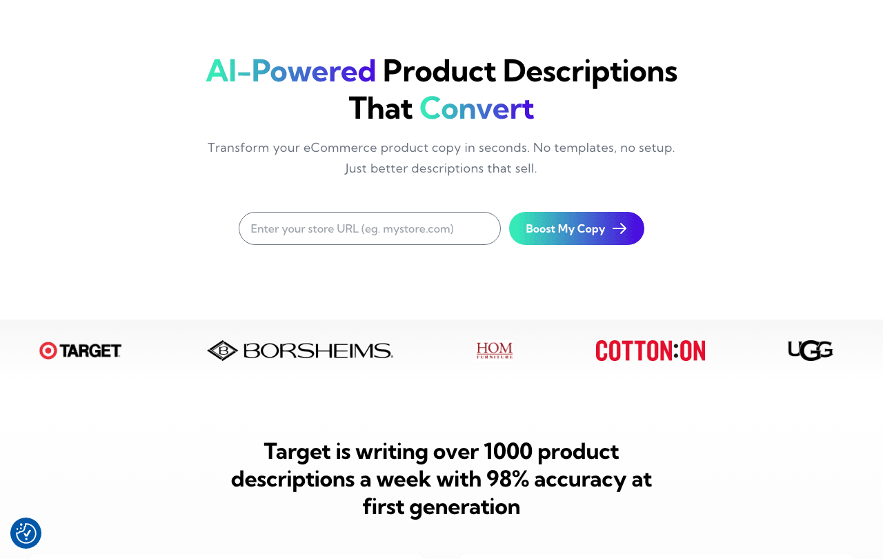 Describely.ai Writing & Translation showing Writing & Translation - Your content described, intelligently.