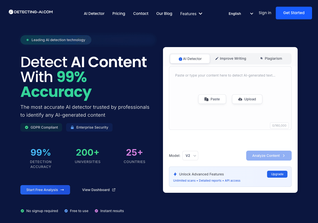 Detecting-AI Conversational AI showing Conversational AI - Empowering Your Data with AI Insights