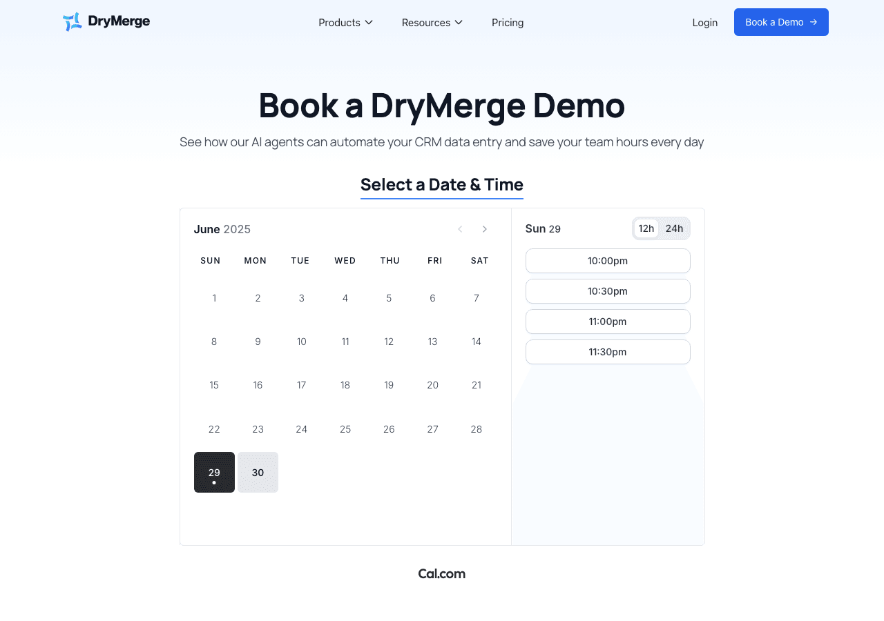 DryMerge Data Analytics showing Data Analytics - AI That Automatically Updates Your CRM