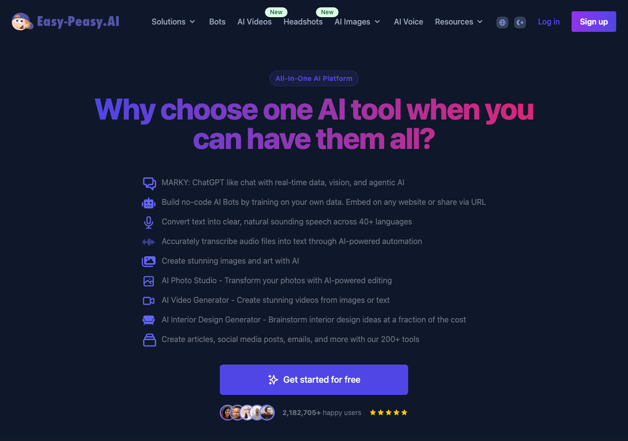 Easy-Peasy.AI Writing & Translation showing Writing & Translation - Simplify Your AI Needs