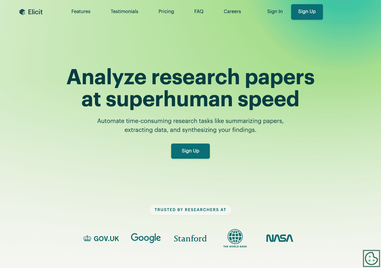 Elicit Scientific Research showing ai research assistant - AI for scientific research