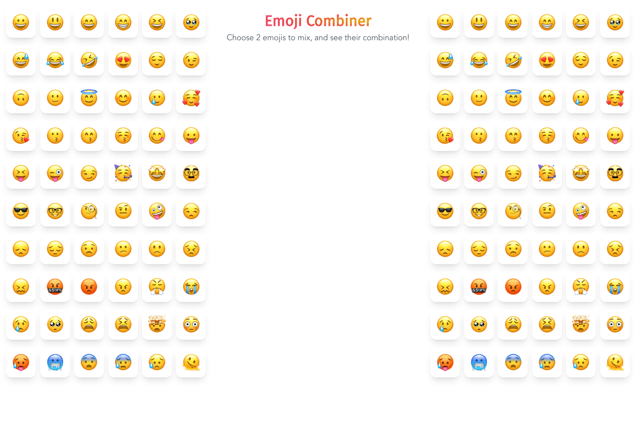 Emoji Combiner Design showing Design - Combine emojis creatively!
