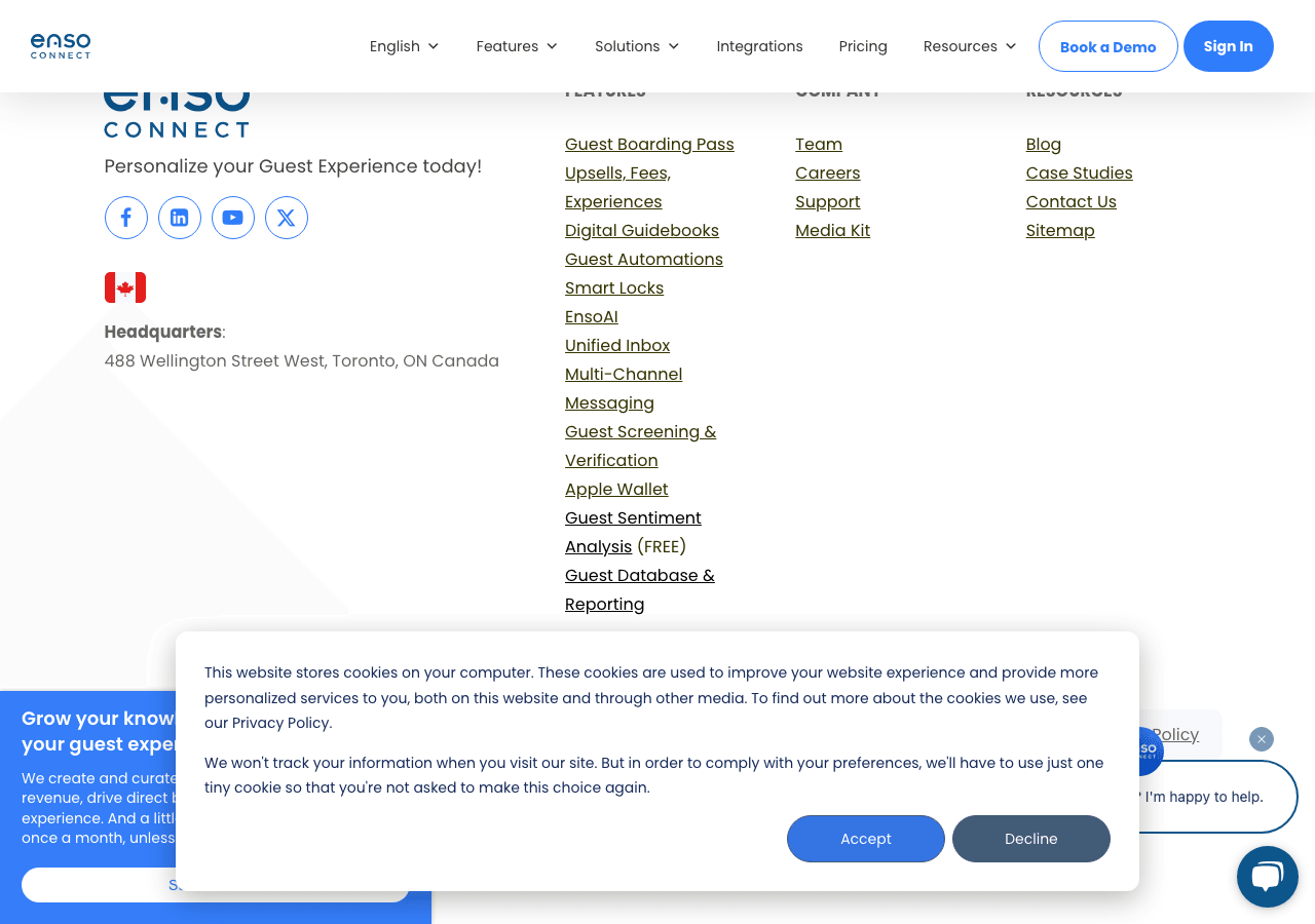 Enso Connect Conversational AI showing Conversational AI - AI-Powered Guest Messaging and Experience Management for Hospitali