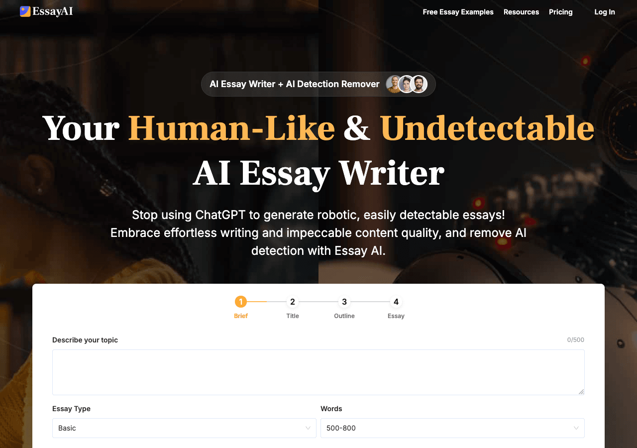 EssayAI Writing & Translation showing Writing & Translation - Empowering Your Writing