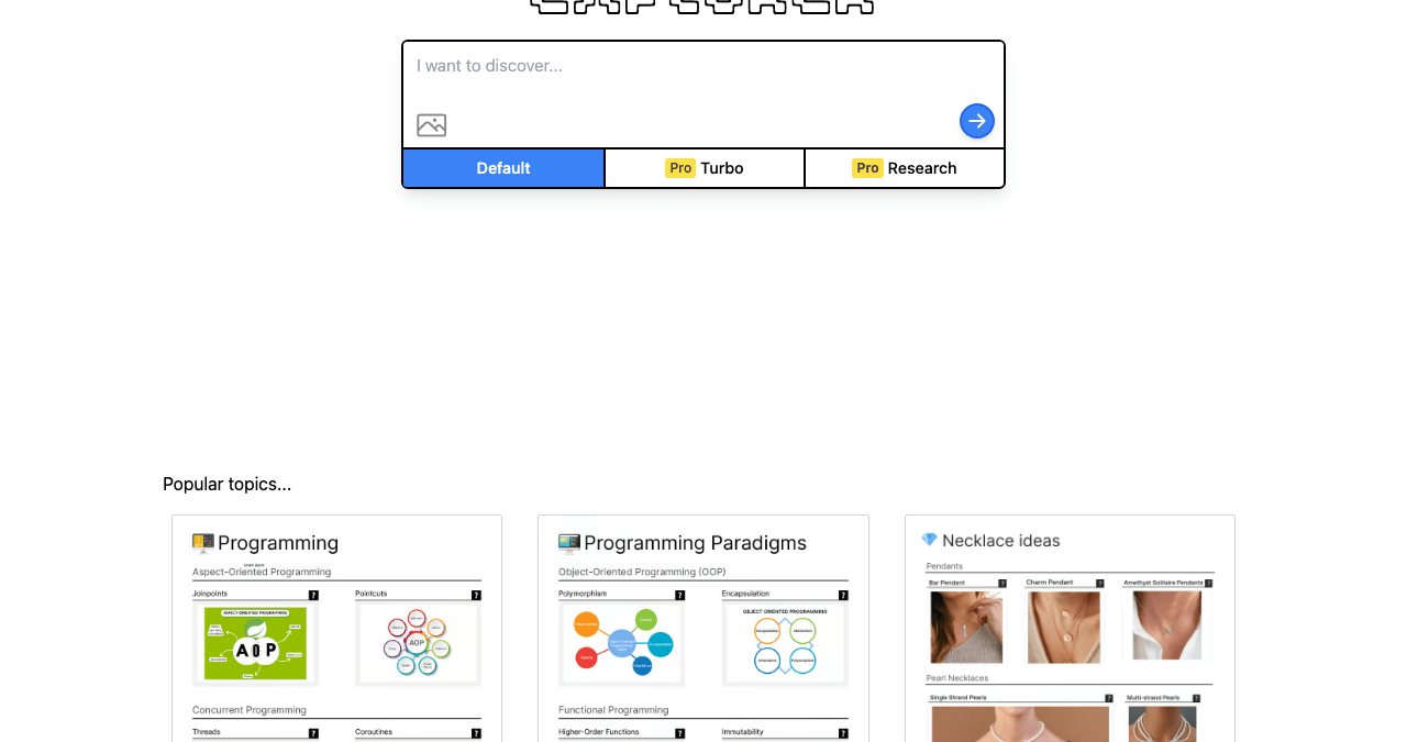 Globe Explorer Search & Discovery showing Search & Discovery - Explore, organize, and share knowledge with AI-powered discove