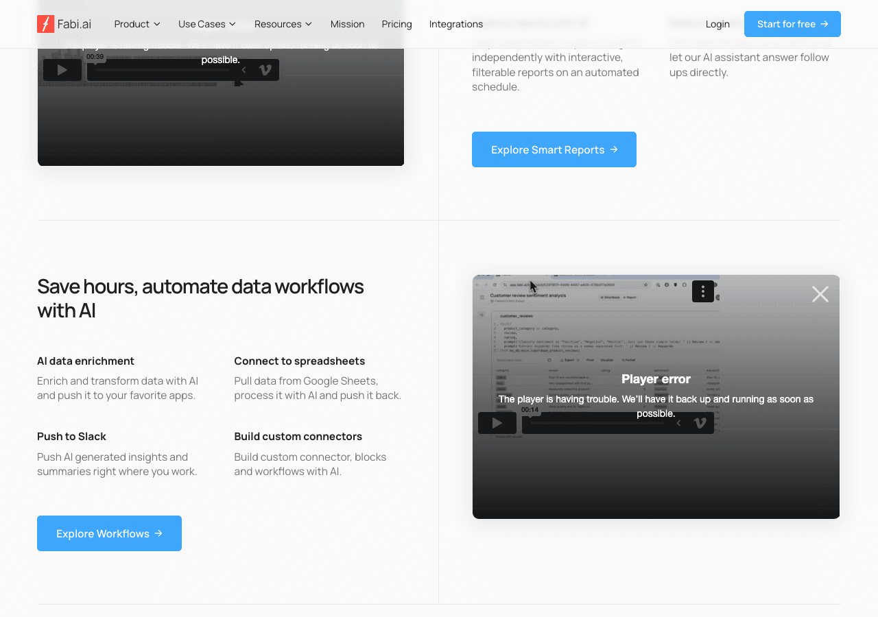 Fabi.ai Data Analytics showing chatbot - Empowering Conversations with AI