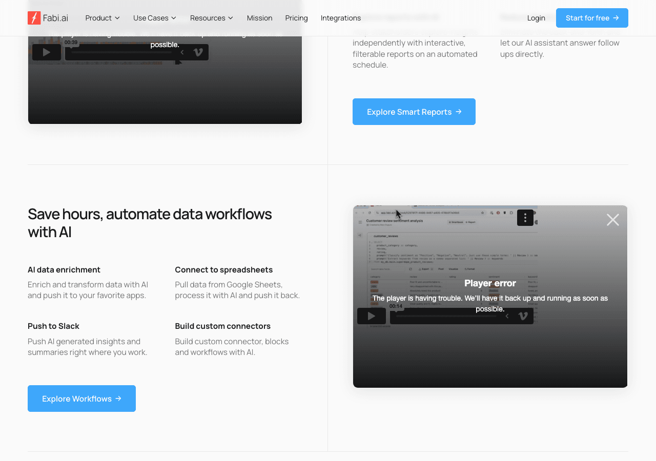 Fabi.ai Conversational AI showing Conversational AI - Empowering Conversations with AI