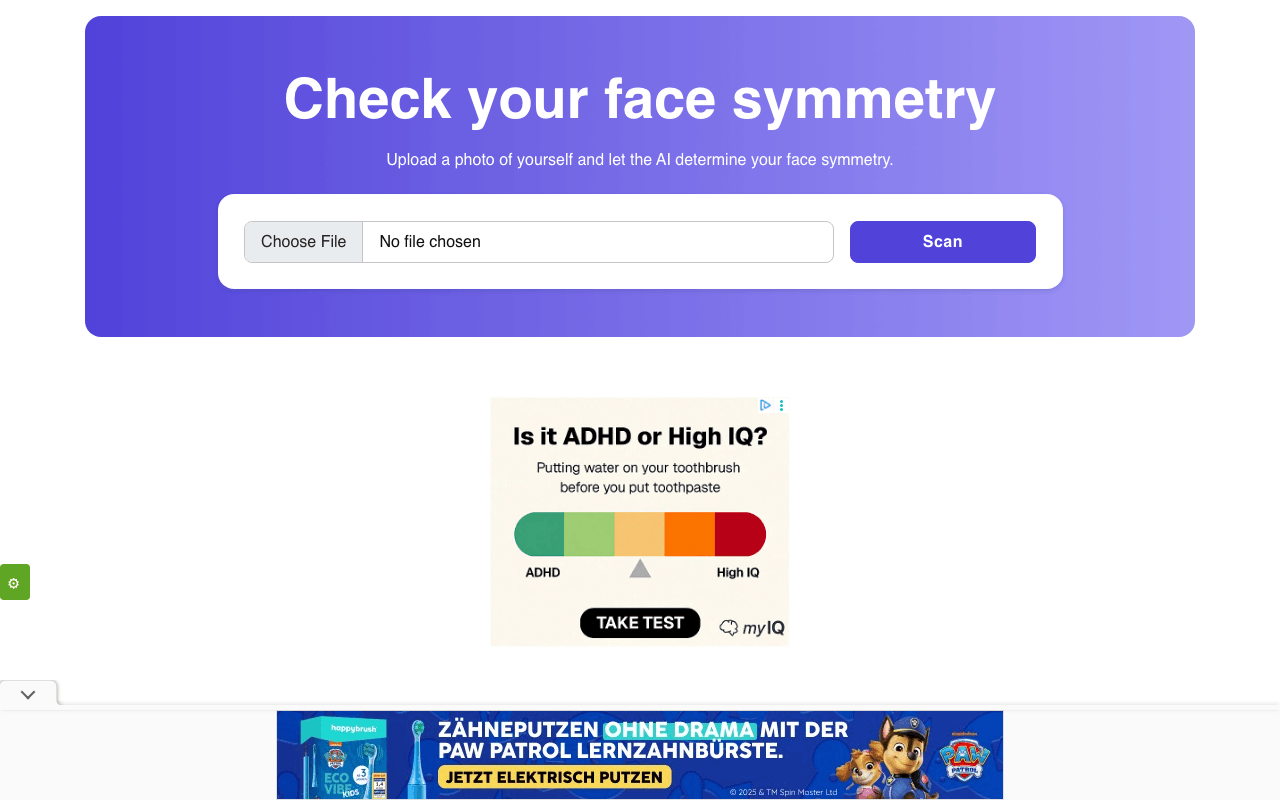 FaceSymAI Image Generation showing Image Generation - Unveil your facial symmetry