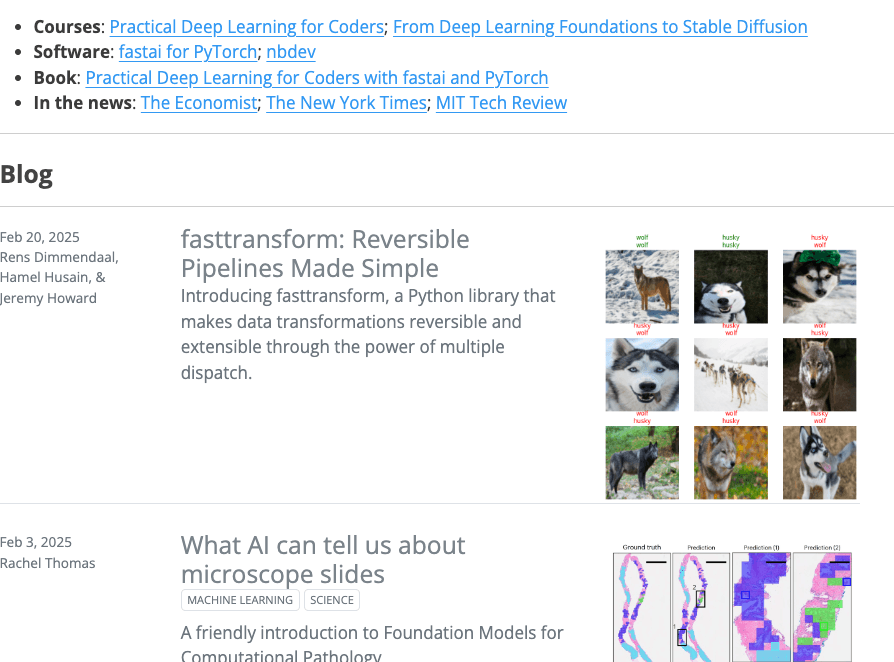 fast.ai Scientific Research showing Scientific Research - Making neural nets uncool again