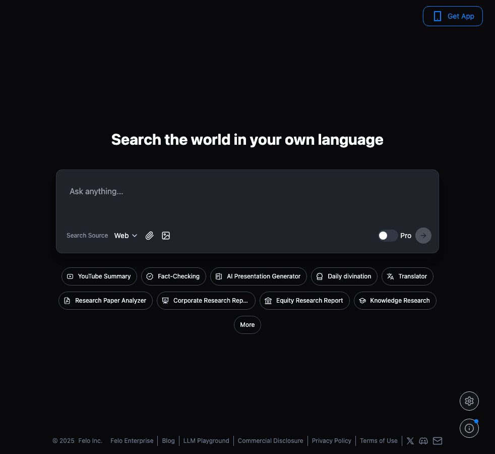 Felo AI Search & Discovery showing ai search engine - Empowering Your Content with AI