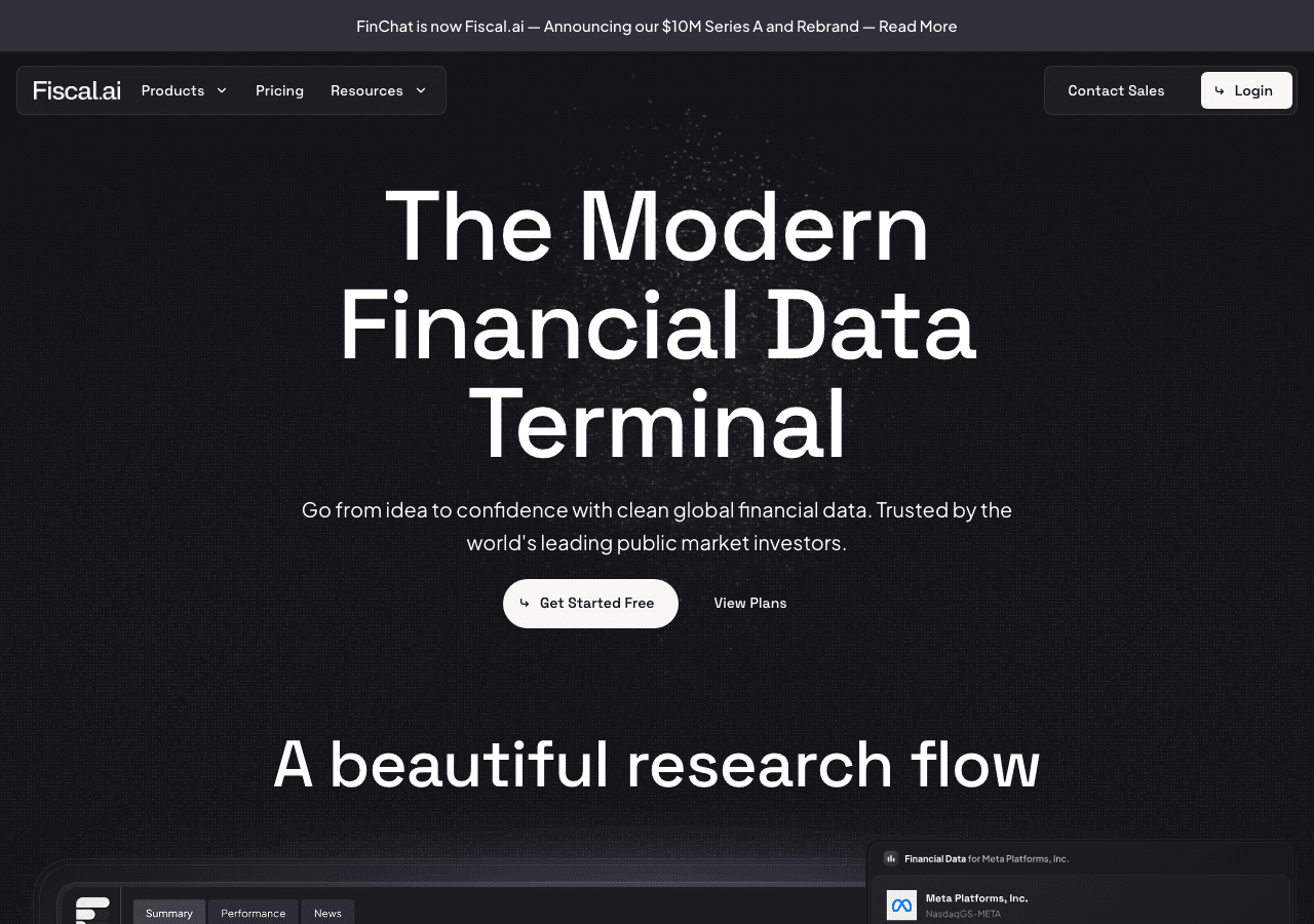 FinChat.io Conversational AI showing Conversational AI - Transforming Financial Conversations