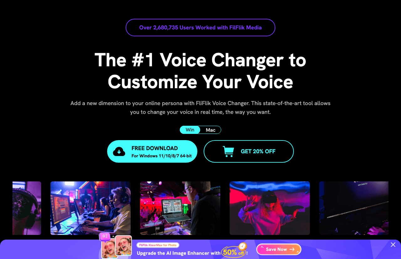FliFlik Voice Changer Audio Editing showing voice changer - Transform Your Voice with FliFlik