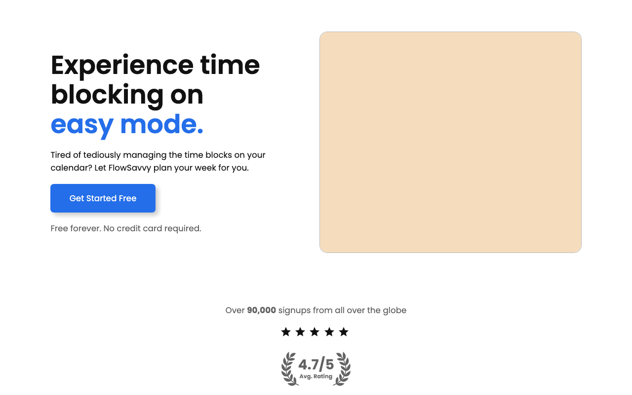 FlowSavvy Productivity & Collaboration showing Productivity & Collaboration - The AI Schedule Maker That Plans Your Day For Y